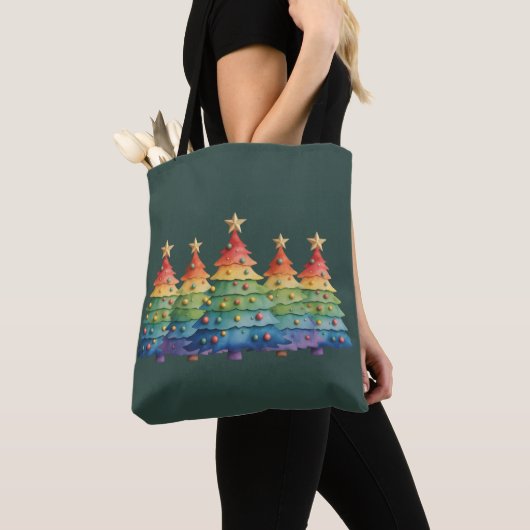 Tote Bag Christmas Pride Rainbow LGBTQ Equal Rights Gay (De près)
