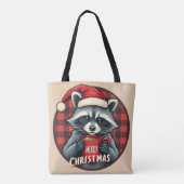 Tote Bag Christmas Raccoon Cocoa Cheer (Dos)