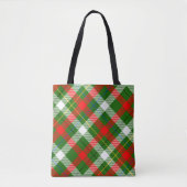 Tote Bag Christmas Red Green White Flannel Plaid Design  (Devant)