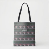 Tote Bag Christmas Snowflakes, Santa Dog, Tree (Devant)