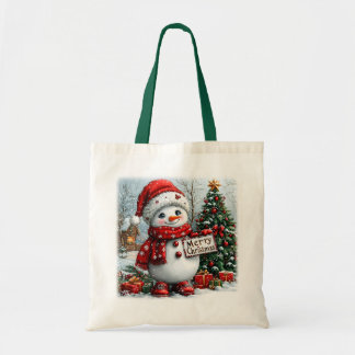 Tote Bag Christmas Snowman