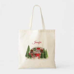 Tote Bag  Christmas Trailer Camper Outdoorsy Theme