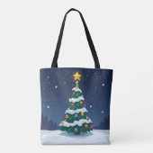Tote Bag Christmas Tree with Snow Tote (Dos)