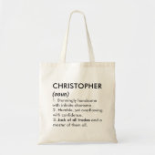 Tote Bag Christopher name, Editable name, Custom name (Devant)