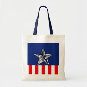 Tote Bag Chrome Comme étoile sur Festive Patriotic couleurs