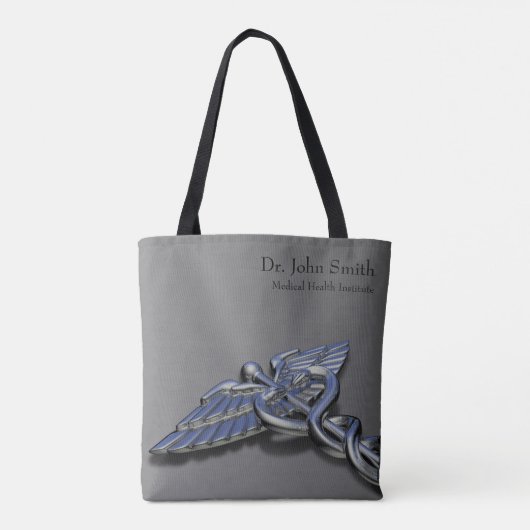 Tote Bag Chrome Professionnel Médicale Caduceus (Dos)