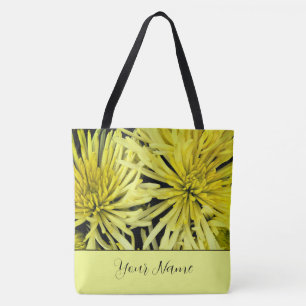 Tote Bag Chrysanthème jaune personnalisable Floral