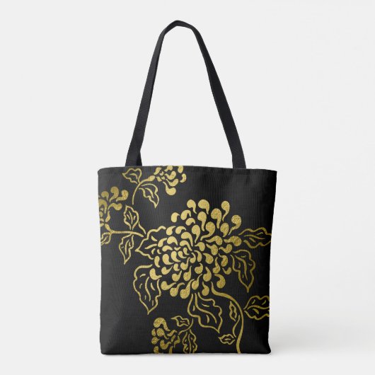 Tote Bag Chrysanthème or sur n'importe quelle couleur (Dos)