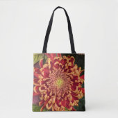 Tote Bag Chrysanthème rouge et jaune Floral (Devant)