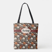 Tote Bag Chrysanthèmes et crânes (Dos)
