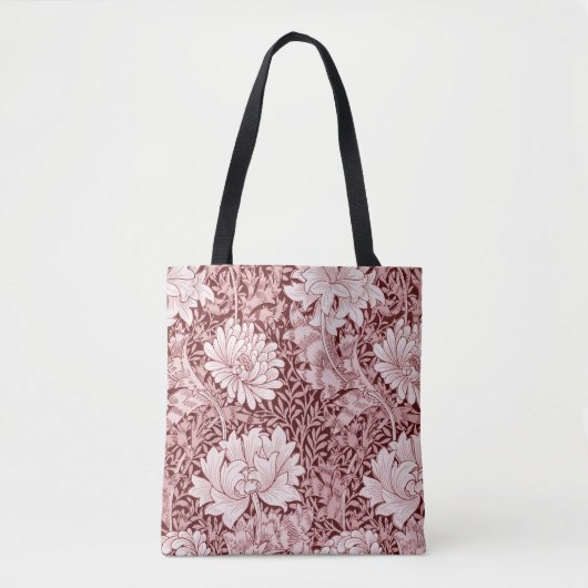 Tote Bag Chrysanthemum Maroon, William Morris (Devant)