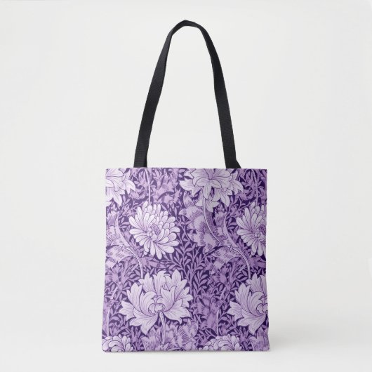 Tote Bag Chrysanthemum Purple, William Morris (Devant)
