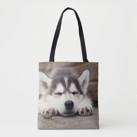 Tote Bag Chuppy Husky Sleeping (Devant)