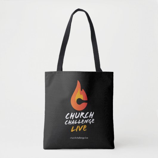 Tote Bag Church Challenge Orange Flame Noir (Devant)