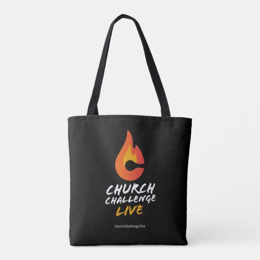 Tote Bag Church Challenge Orange Flame Noir (Dos)