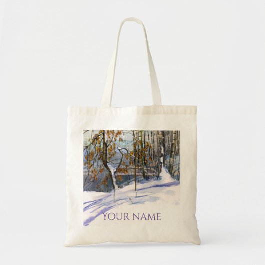 Tote Bag Chute de neige aquarelle peinture (Devant)