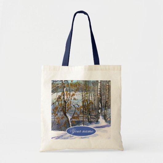 Tote Bag Chute de neige aquarelle peinture (Devant)