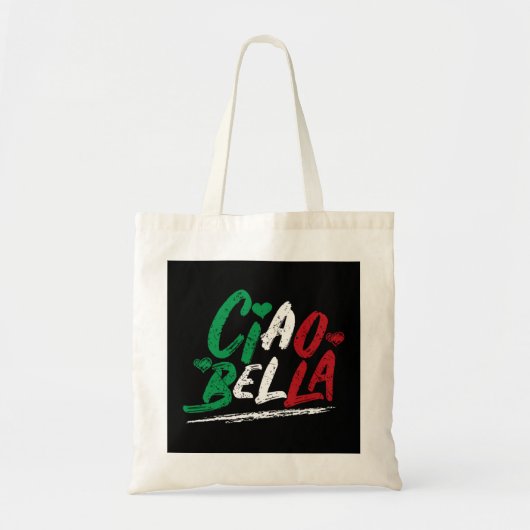 Tote Bag Ciao Bella Italie Drapeau Sweat - shirt à capuche, (Devant)