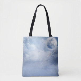 Tote Bag Ciel bleu magique avec cygnes volants