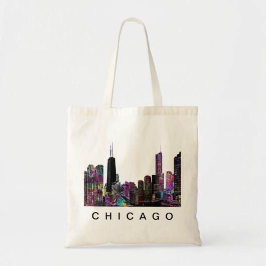 Tote Bag Ciel de Chicago avec graffiti (Devant)