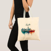 Tote Bag Ciel de Seattle à l'aquarelle (Devant (produit))