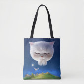 Tote Bag Ciel nocturne avec chat (Devant)