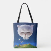 Tote Bag Ciel nocturne avec chat (Dos)