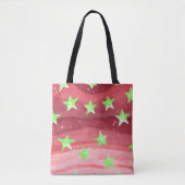 Tote Bag ciel rouge avec étoiles (Devant)