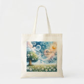 Tote Bag Ciel tourbillonnant / Marguerites & Citation (Devant)