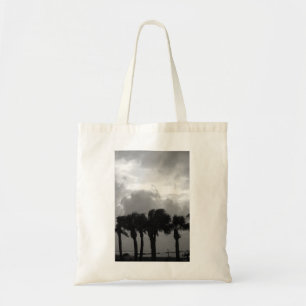 Tote Bag Ciels tropicaux Stormy en niveaux de gris