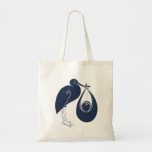 Tote Bag Cigogne bleue
