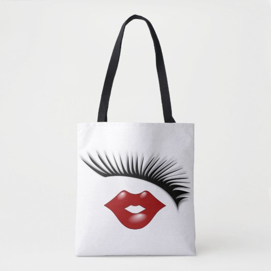 Tote Bag Cils et concepteur chics féminins Artsy de lèvres (Devant)