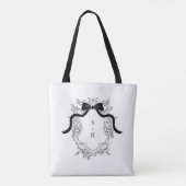Tote Bag Cimier victorien Bow Français Monogramme Mariage F (Dos)