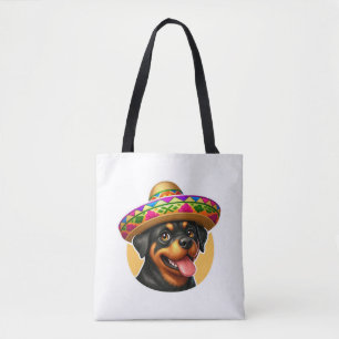 Tote Bag Cinco de Mayo Dog Rottweiler Mexique