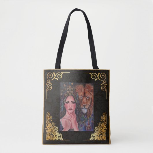 Tote Bag Circe avec Lion par Renee Lavoie (Devant)