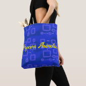 Tote Bag Circuit en bleu Candy Géométrique (De près)