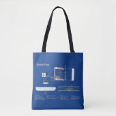 Tote Bag Circulaire Wright - Plan de dessin du plan d'avion (Devant)