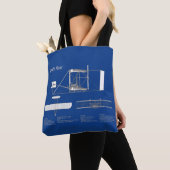 Tote Bag Circulaire Wright - Plan de dessin du plan d'avion (De près)