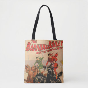 Tote Bag Cirque Avec Des Hommes À Cheval.