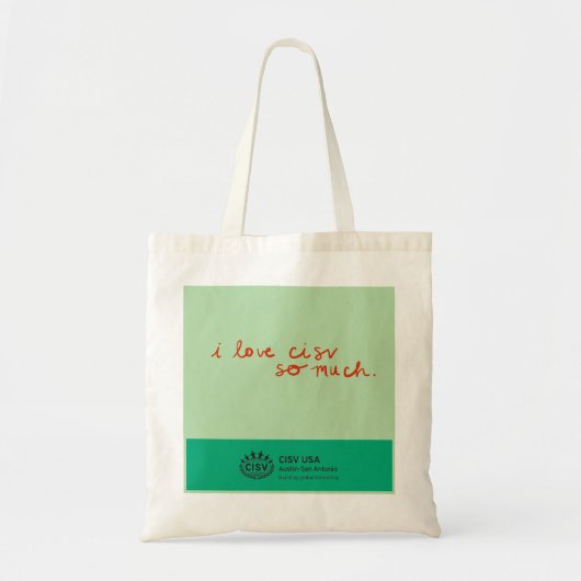 Tote Bag CISV Austin "J'aime tellement CISV" (Devant)