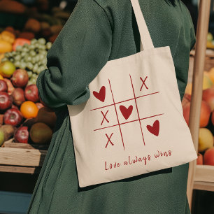 Tote Bag Citation Amour Gagne toujours l Coeur Rouge Mignon