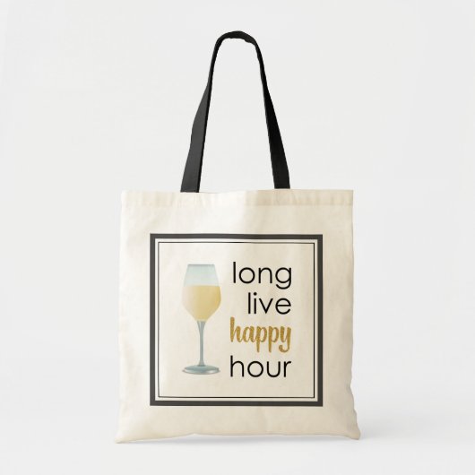 Tote Bag Citation amusante de l'heure heureuse (Devant)