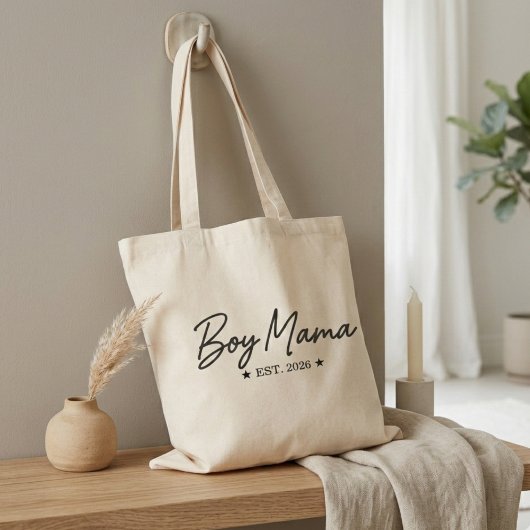 Tote Bag Citation Boy Mama Script Année Moderne Maternité