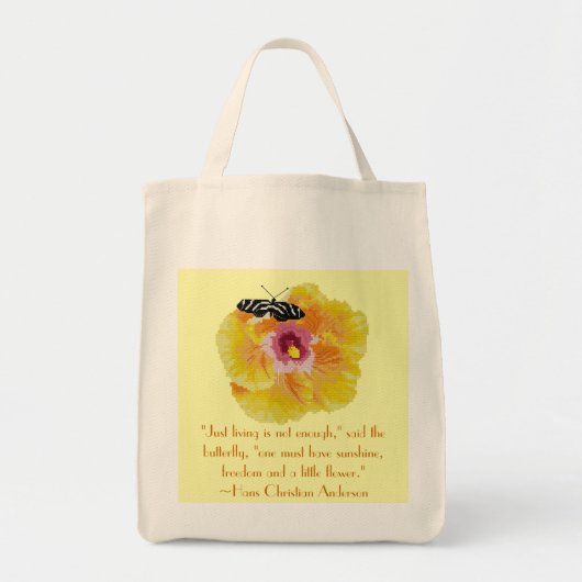Tote Bag Citation chrétienne de papillon de Hans Anderson (Devant)