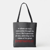 Tote Bag Citation chrétienne Jésus Le sang compte Bible Ver (Dos)