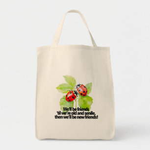 Tote Bag Citation d'amitié des coccinelles drôle BFF vieill