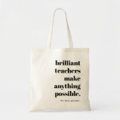 Tote Bag Citation d'appréciation de l'enseignant brillant A (Devant)