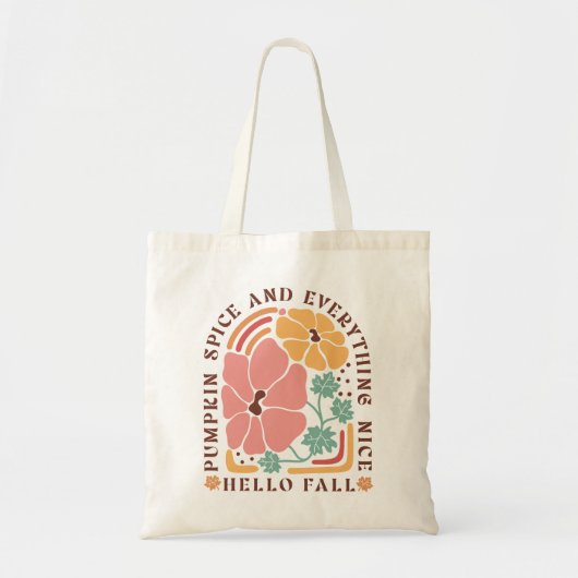 Tote Bag Citation d'automne Boho (Devant)