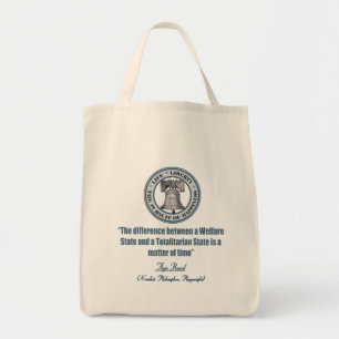 Tote Bag Citation d'Ayn Rand sur l'aide sociale