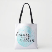 Tote Bag Citation de beauté d'aquarelle (Devant)